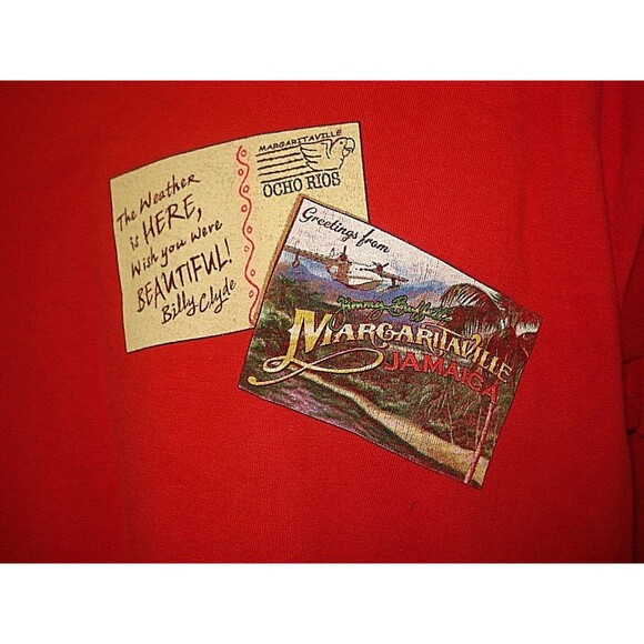 Margaritaville T Shirt Retro Jimmy Buffett Graphic Parrot Head Red Mens Size M - Picture 4 of 6
